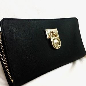 MICHAEL KORS•Saffiano Leather Hamilton Zip Wallet